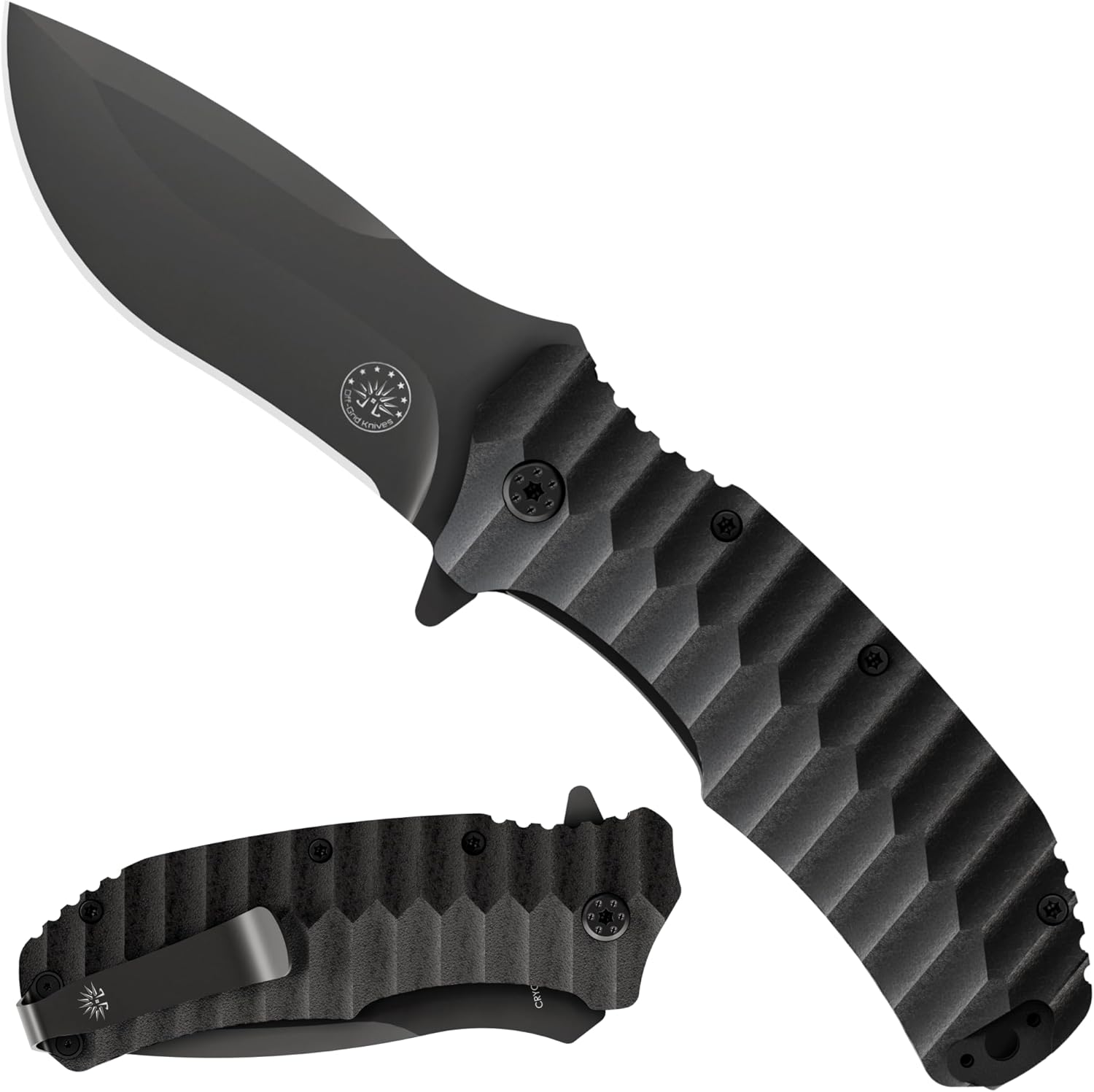 Rapid Fire Blackout Large Folding Knife for Camping & EDC