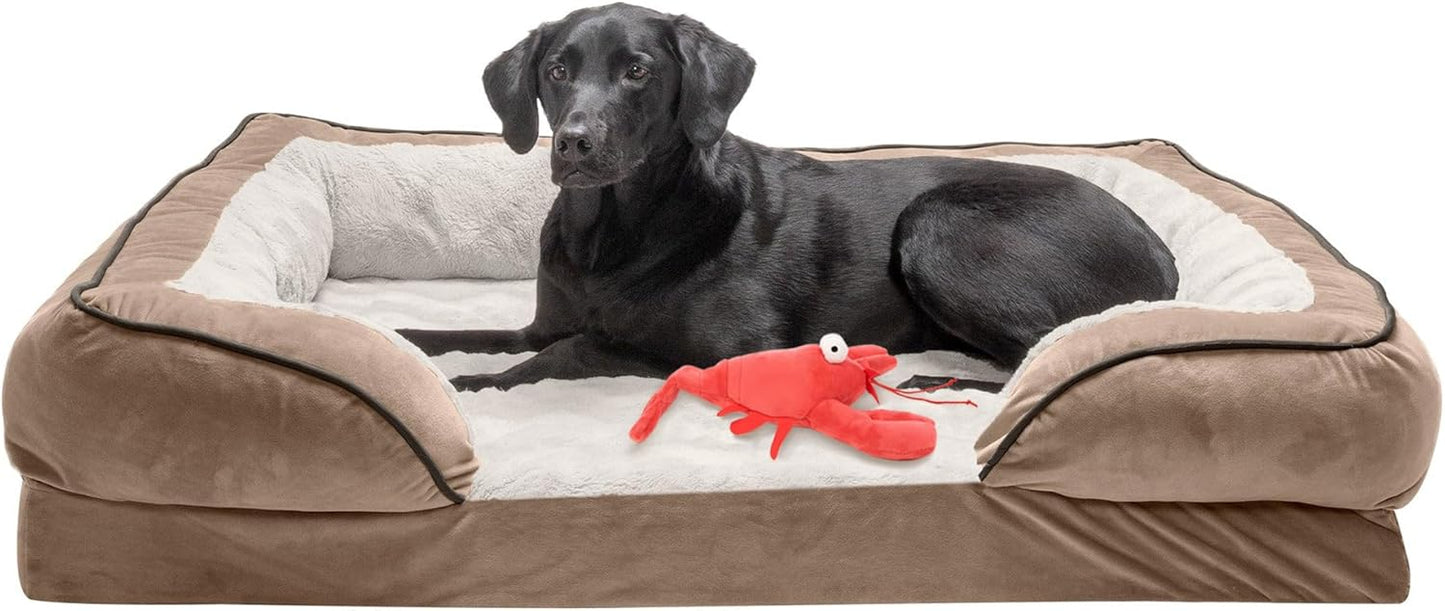 FurHaven Cooling Gel Dog Bed & goDog Squeaky Lobster Toy