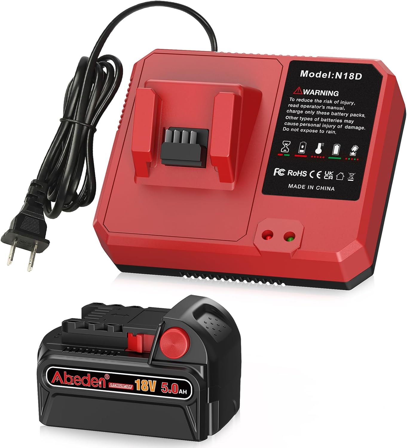 18V 5.0Ah Battery Replacement for Milwaukee M18 Tools