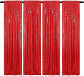 Red Sequin Curtains 2ft x 8ft 4 Panels Backdrop - Shiny Photo