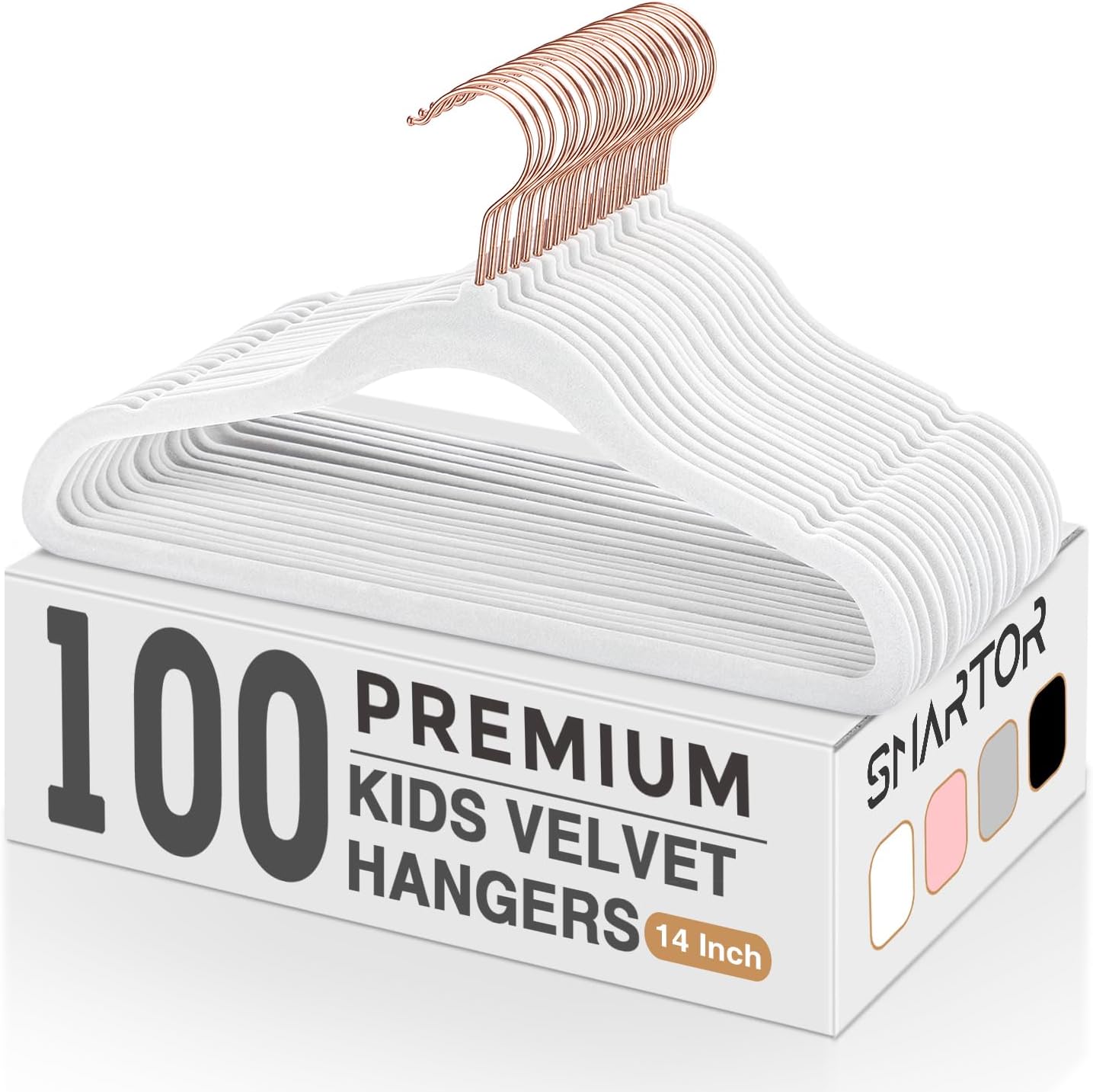 Smartor Kids Velvet Hangers 100 Pack for Space Saving Closets