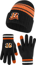 Youth NFL Super Soft Team Stripe Winter Beanie with Gloves - Touch