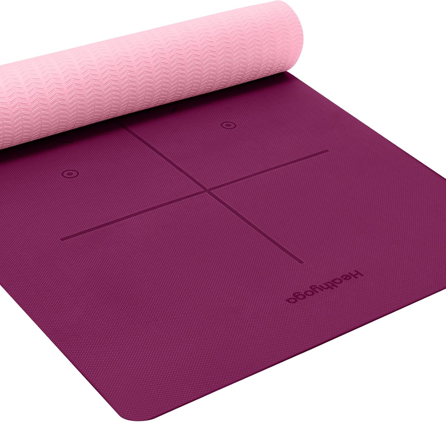 SGS Certified Eco-Friendly Yoga Mat - Non Slip, Alignment System, Optimal Cushioning - 72x26