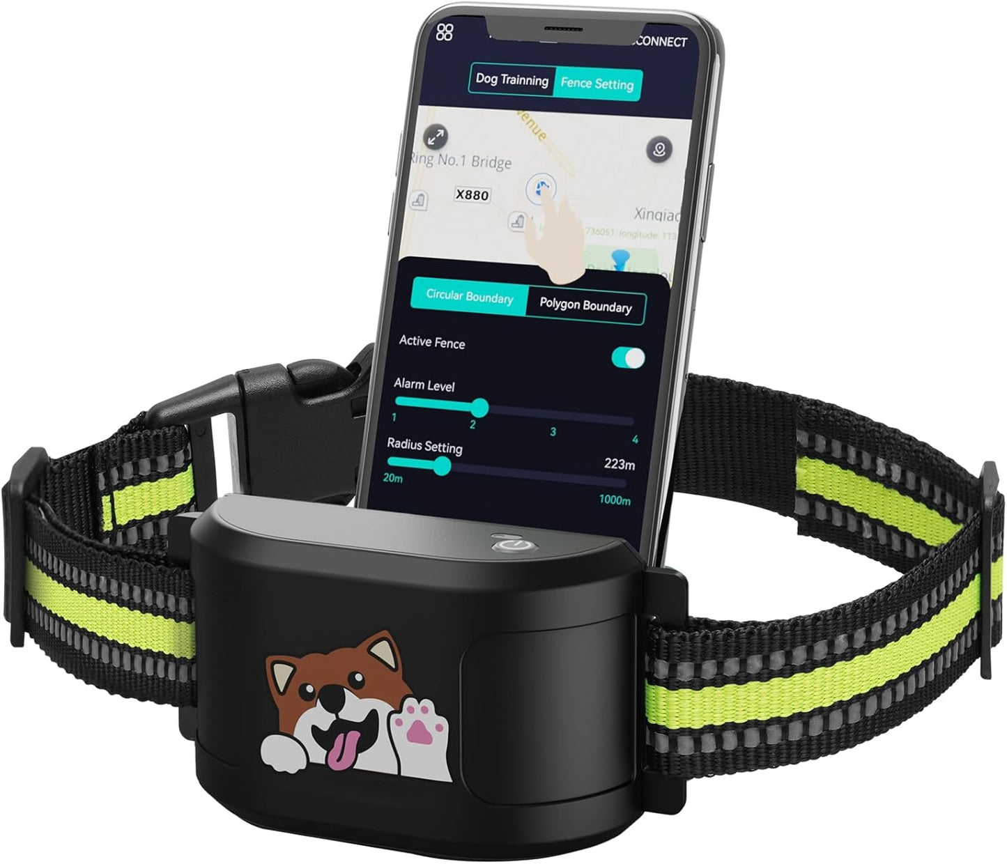 GPS Dog Electronic Fence with Customizable Boundaries and Training