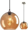 Amber Glass Pendant Lights Kitchen Island Globe Pendant Light - Modern