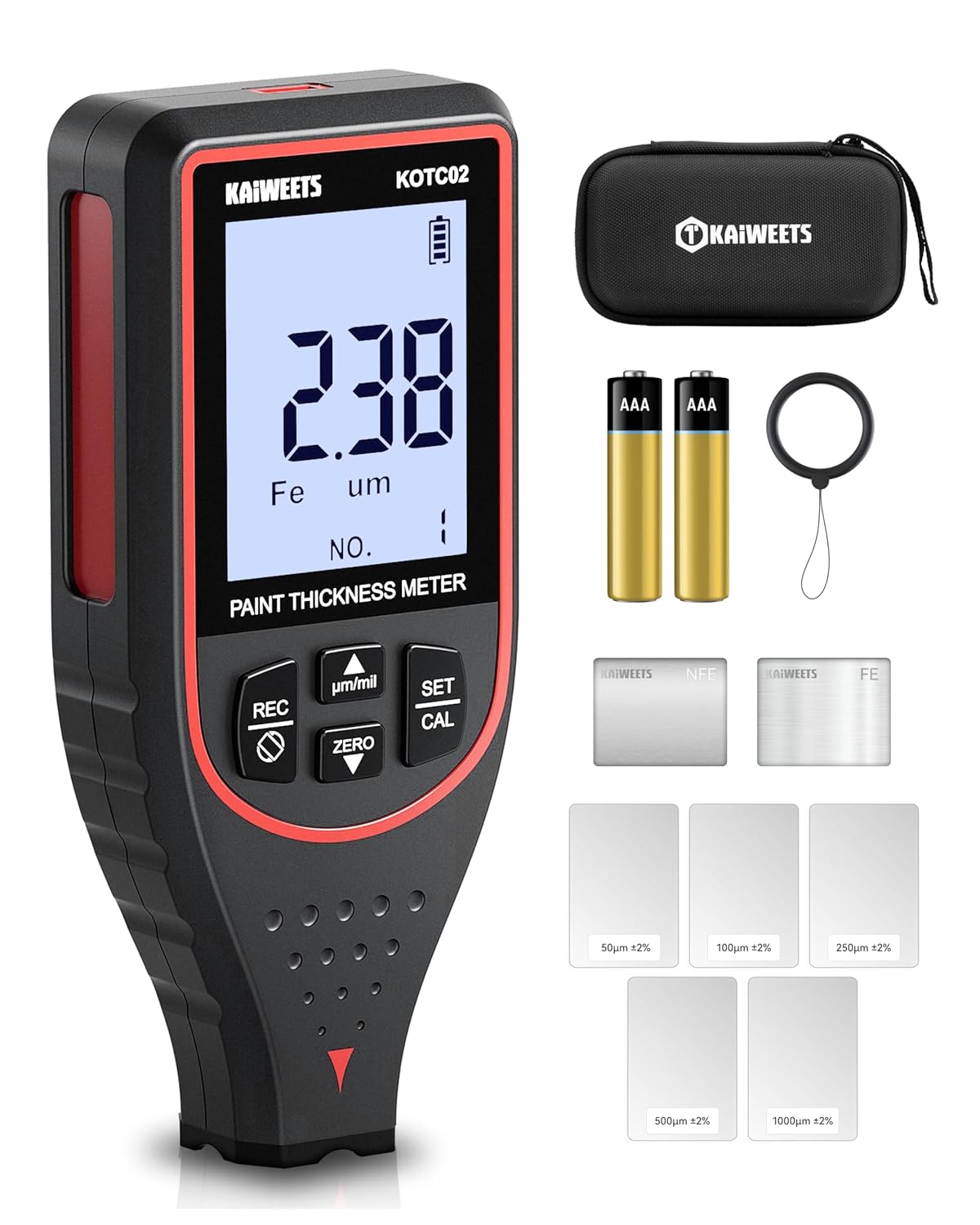KAIWEETS Paint Thickness Gauge for Accurate Car Coating Depth