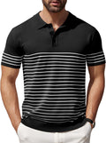 Men's Short Sleeve Knit Polo Shirt - Comfortable Retro Style
