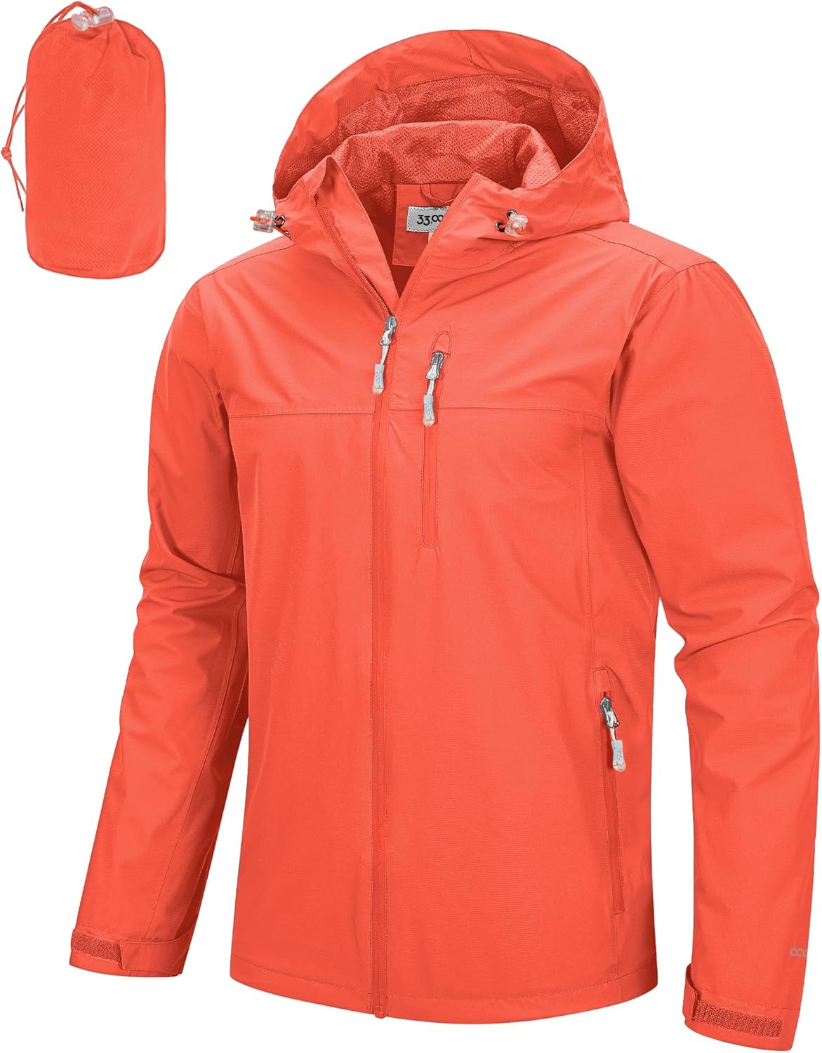 33,000ft Men's Packable Rain Jacket - Lightweight Waterproof Shell
