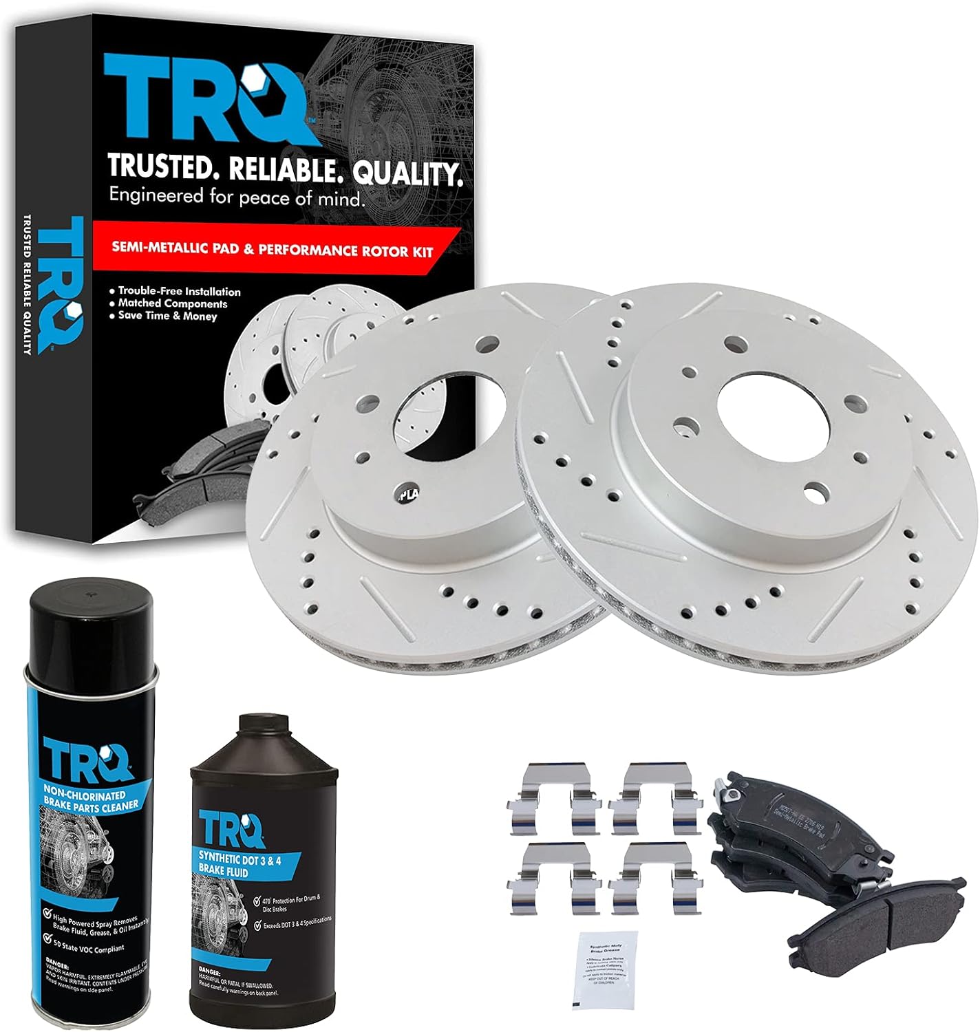 TRQ Front Brake Pad & Rotor Kit for Saturn SC SL SW Models
