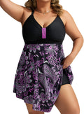 Plus Size Swim Dress Swimsuit One Piece Tummy Control - Flattering Fit