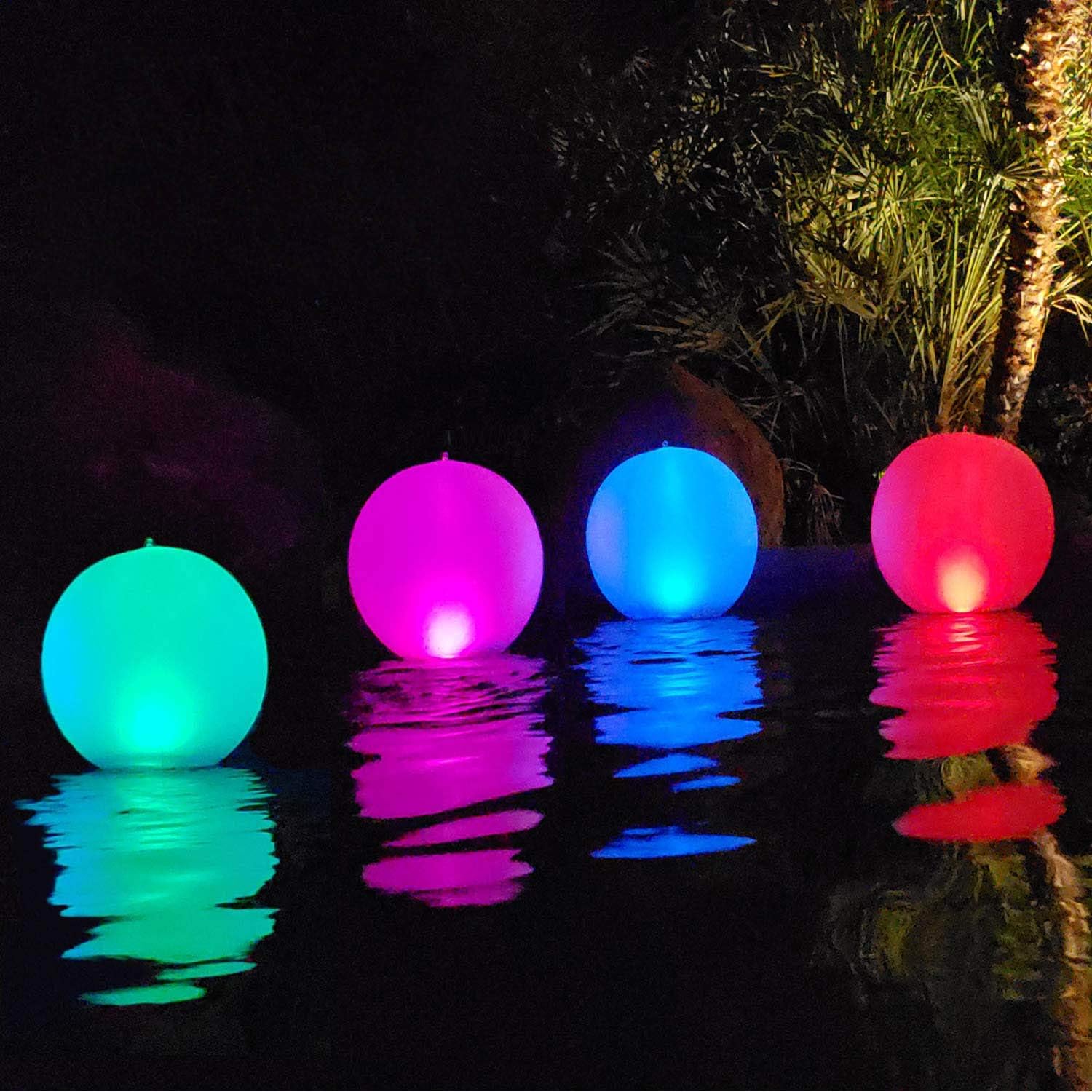 Rukars Solar Powered Floating Ball Pool Light - 14 Inch Glow Globes
