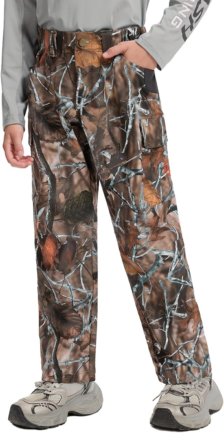 BASSDASH Kids Youth Stretch Hunting Pants for Outdoor Adventures
