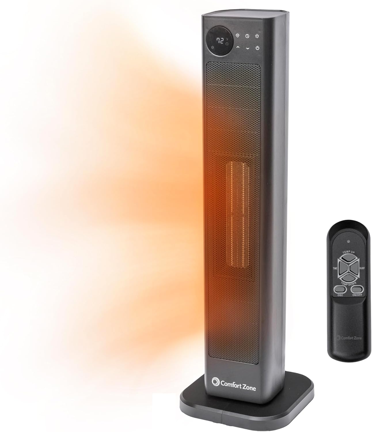 Comfort Zone 30 Heater: Remote Control, Adjustable Thermostat & 12H Timer