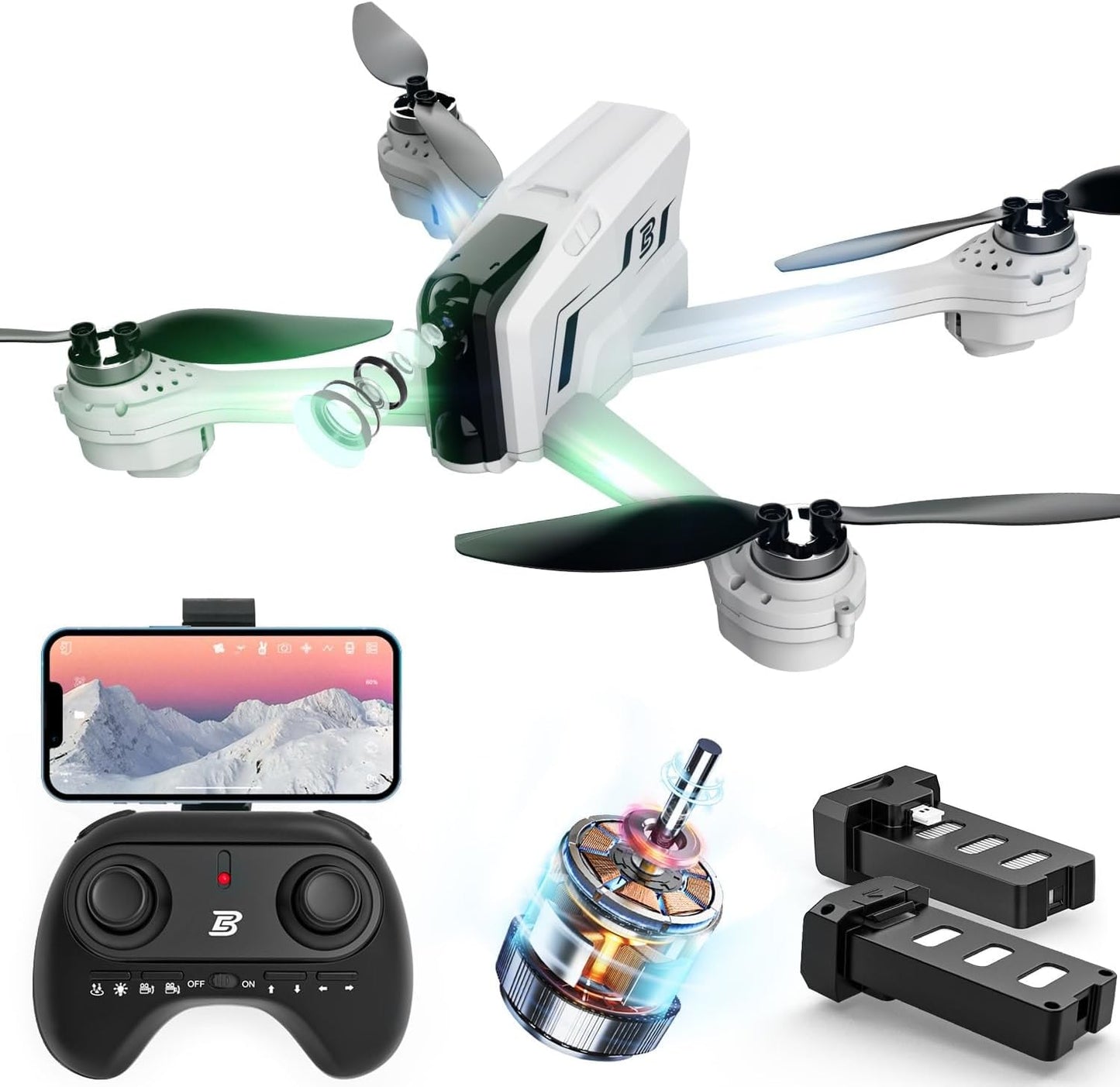 BEZGAR 4K Camera Drone: Brushless Motor, 2 Batteries