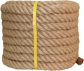 Twisted Manila Jute Rope 1 in x 50 ft - Heavy Duty Natural Rope
