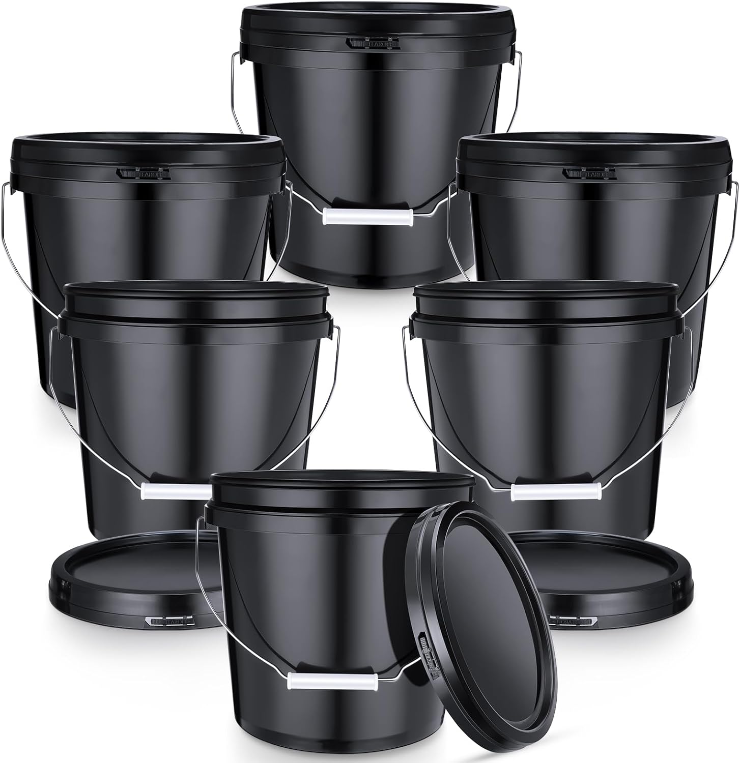 2 Gallon Plastic Bucket with Lid - Heavy Duty Multipurpose Pail