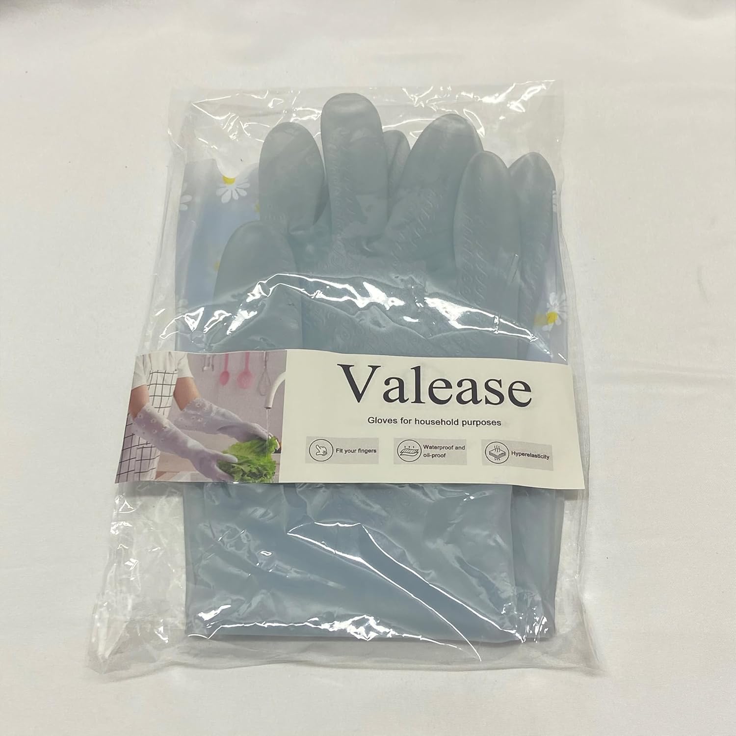 Valease Waterproof Latex Rubber Gloves - Kitchen Essential