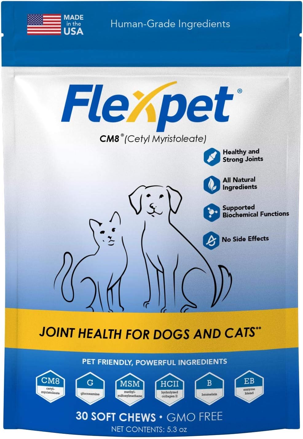 Hip & Joint Supplement for Dogs & Cats - Max Strength Formula