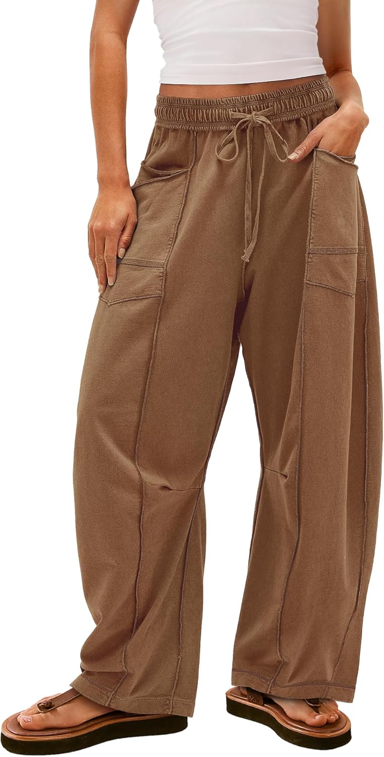 Yanekop Womens Baggy Wide Leg Pants for Casual Fall Style