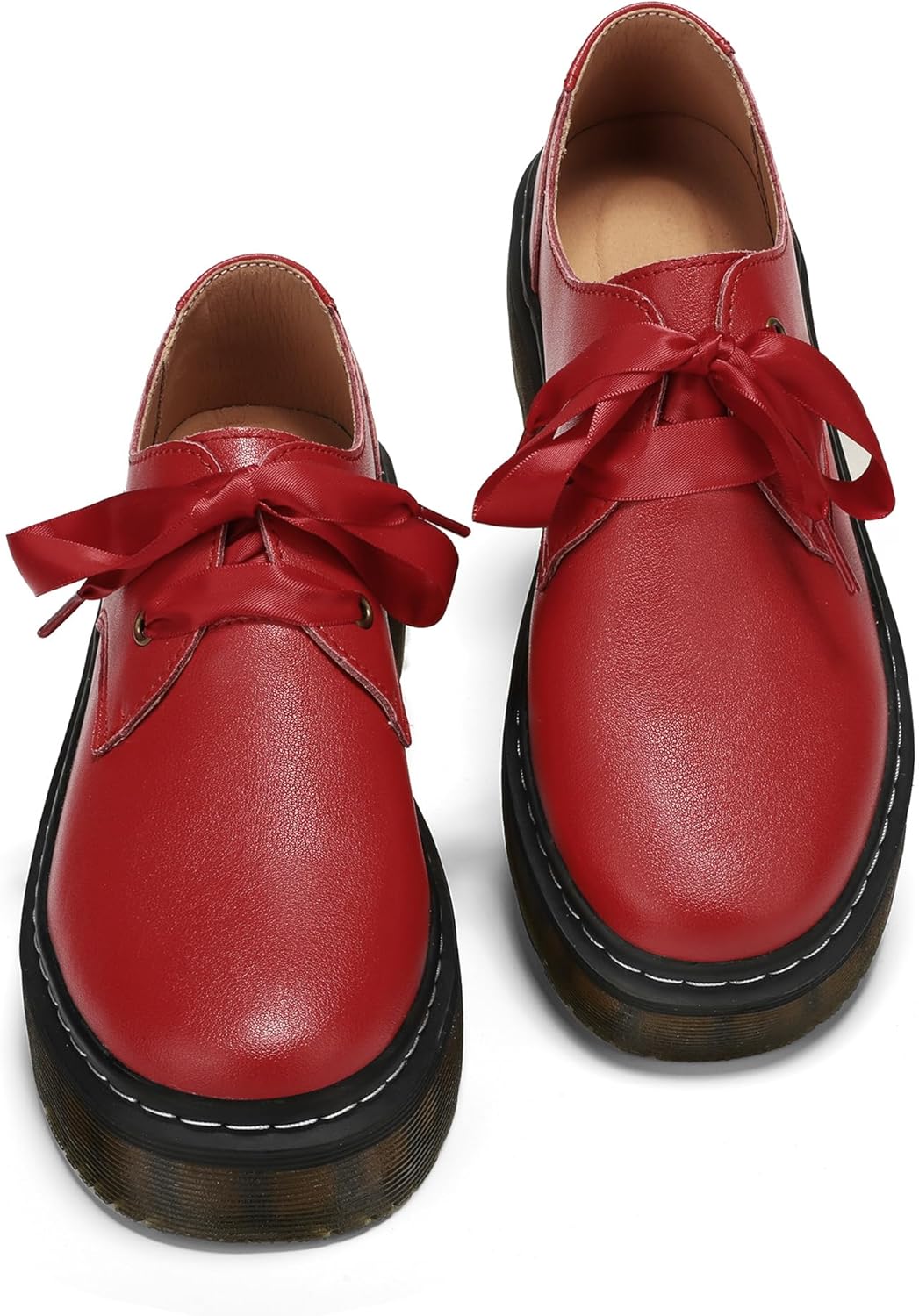 Women Lace-up Platform Chunky Loafers for Business and Casual Wear