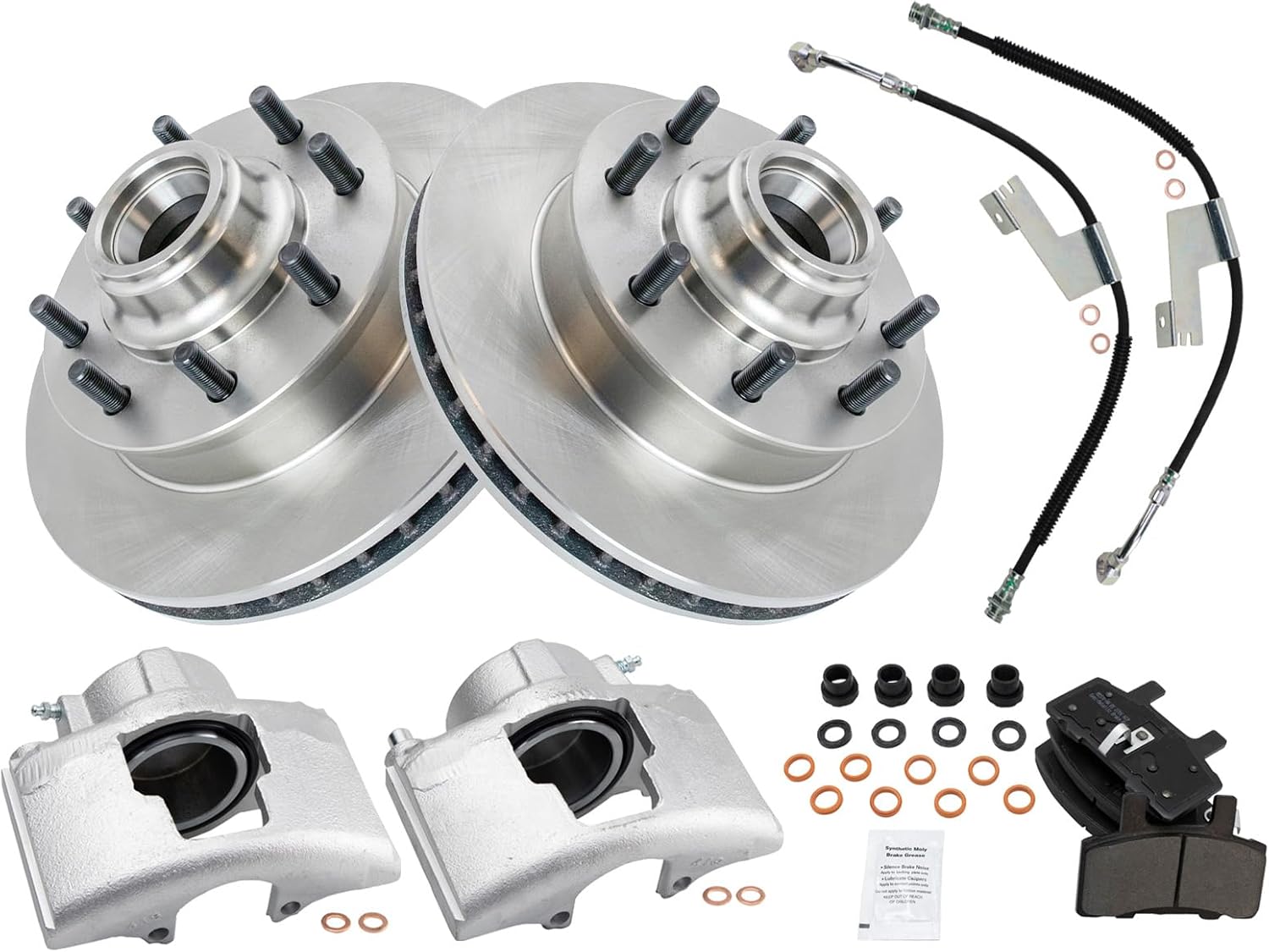 TRQ Front Brake Pad & Rotor Kit for Chevrolet and GMC Vehicles