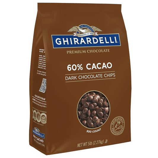 Ghirardelli 60% Cacao Dark Chocolate Chips for Baking and More