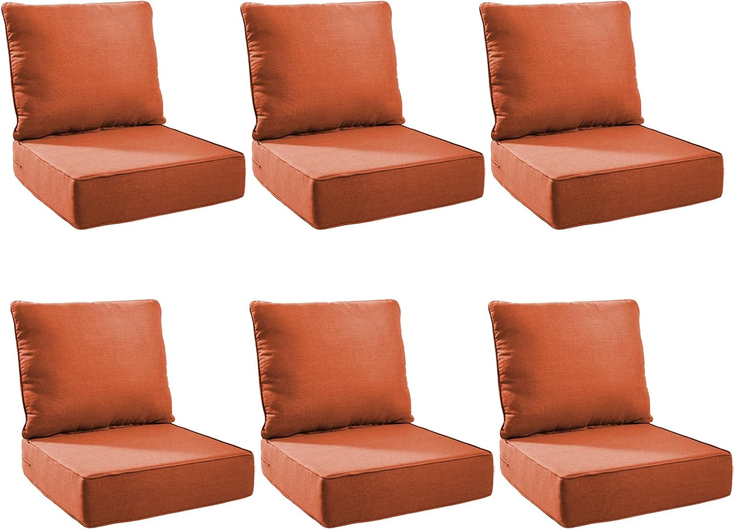 Outdoor Cushion Set for Patio Furniture - 6 Inch Thick Foam