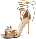 Lace Up High Heels Stilletos Gladiator Open Square Toe - Statement