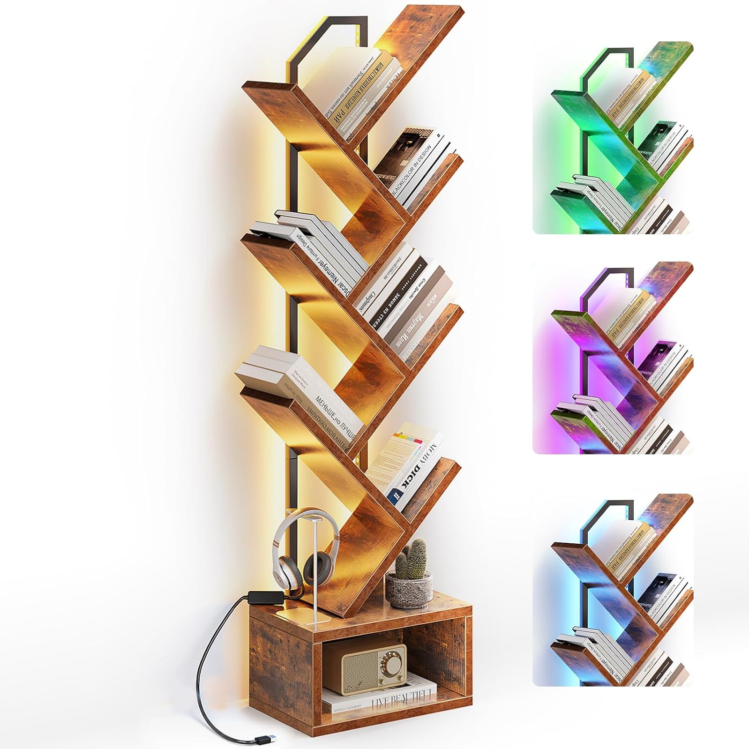 Casaottima 6-Tier Tree Bookshelf: Stylish & Space-Saving Design