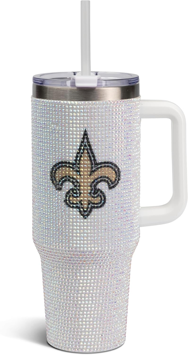 NFL 40oz Stainless Steel Tumbler with Crystal Rhinestones