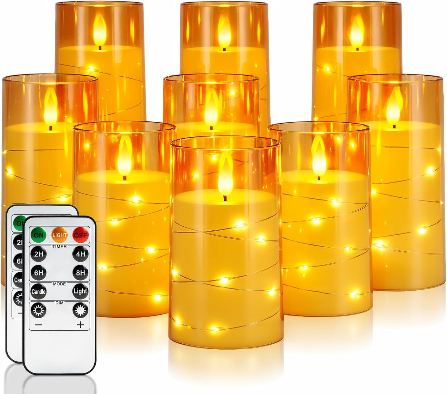 Homemory Flameless Candles with Fairy Lights for All Occasions