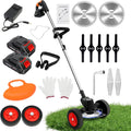 Electric Weed Eater 21V Cordless String Trimmer with Wheels - 3-in-1