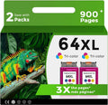 Relcolor Remanufactured Ink Cartridge for HP 64XL - 2-Pack