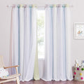 NICETOWN Kids Curtains Blackout Star Cut-Out Rainbow Design