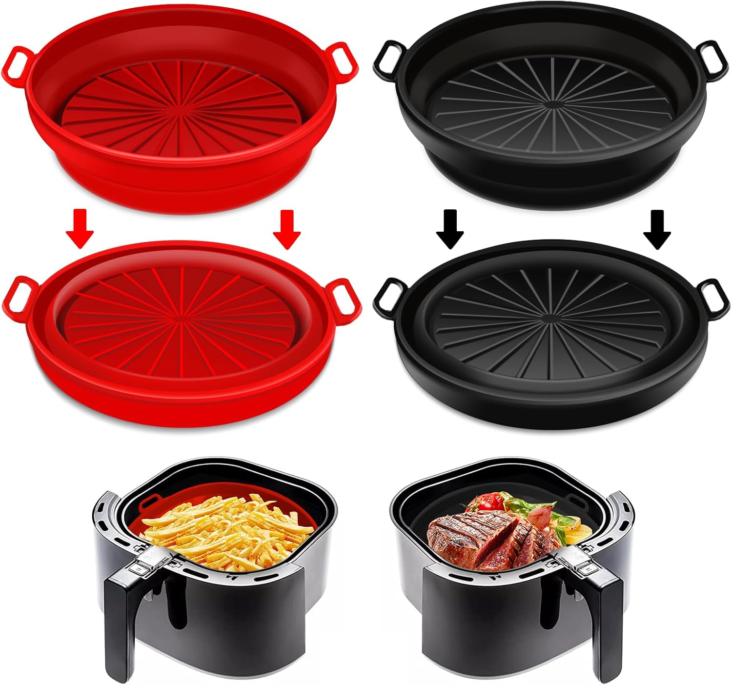 2 Pcs Reusable Silicone Air Fryer Liners - Upgrade Your Cooking!