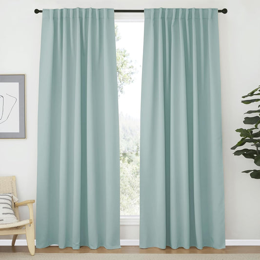 NICETOWN Blackout Curtain Panels for Bedroom - Aqua Blue 70x84