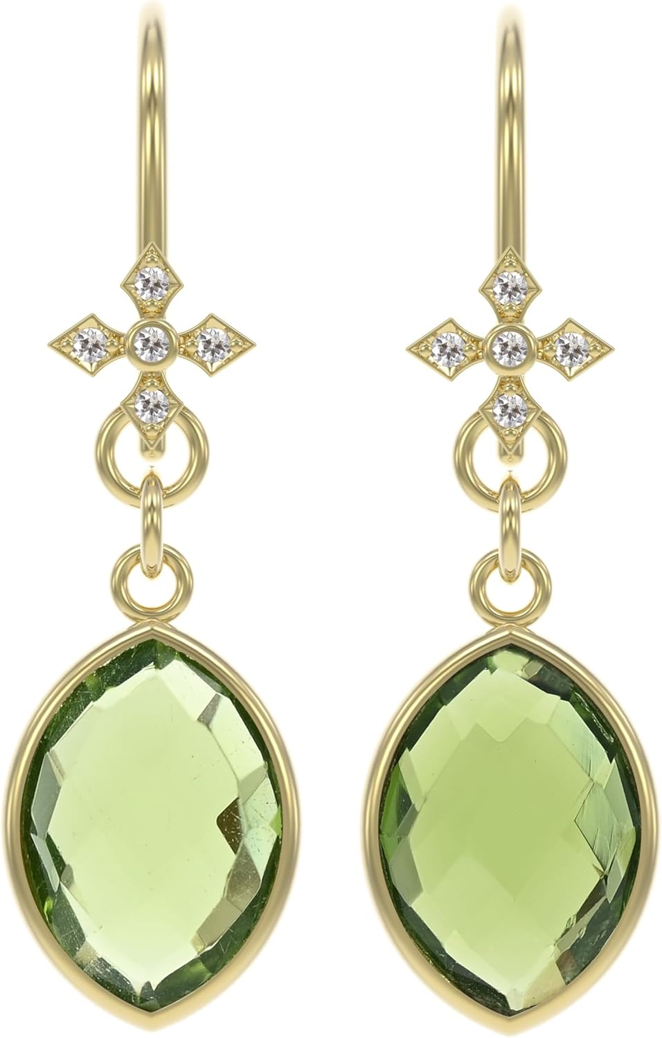 Crystal Earrings for Women in Marquise Shape - Elegant Gold Jewelry