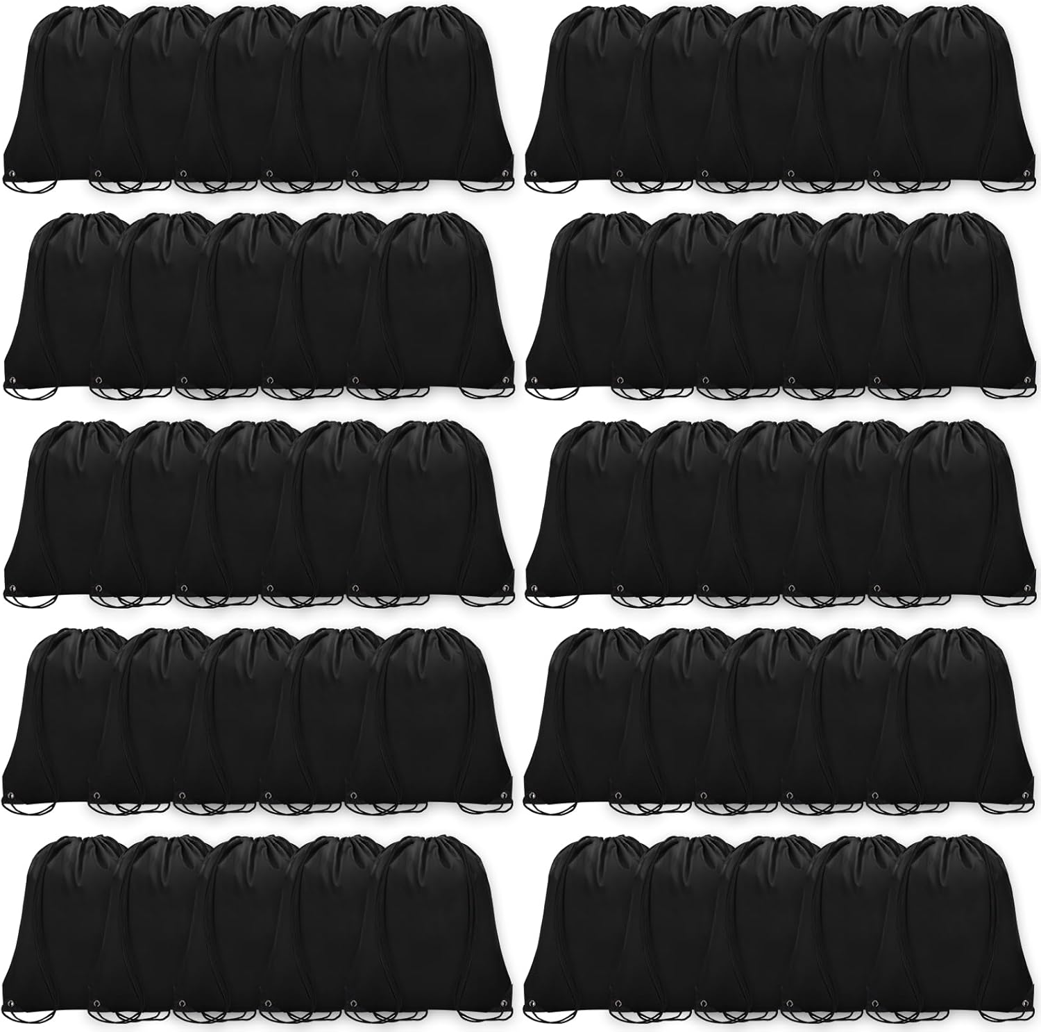 50Pcs Drawstring Backpack Bulk Cinch Bag for Gym Sports Beach