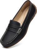 Women's Comfortable Lightweight Leather Penny Loafers - Office Little
