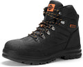 Mens Steel Toe Work Boots Full Grain Leather - All-Day Comfort