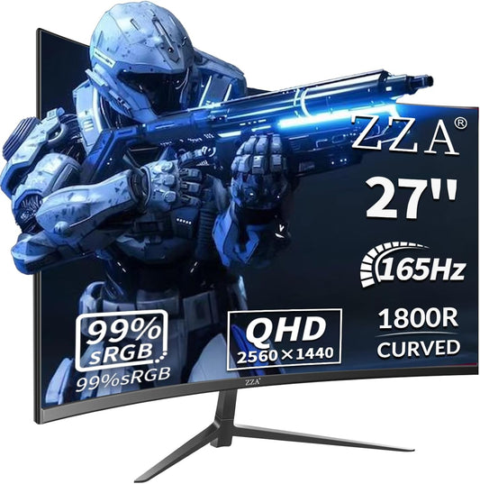 ZZA 27 QHD Gaming Monitor: 165Hz 1ms Fast IPS