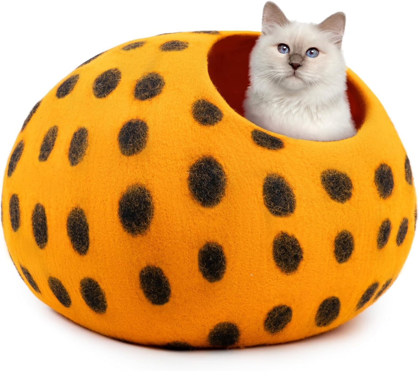 Woolygon Premium Felt Cat Cave Bed - Eco-Friendly Cat Hideaway