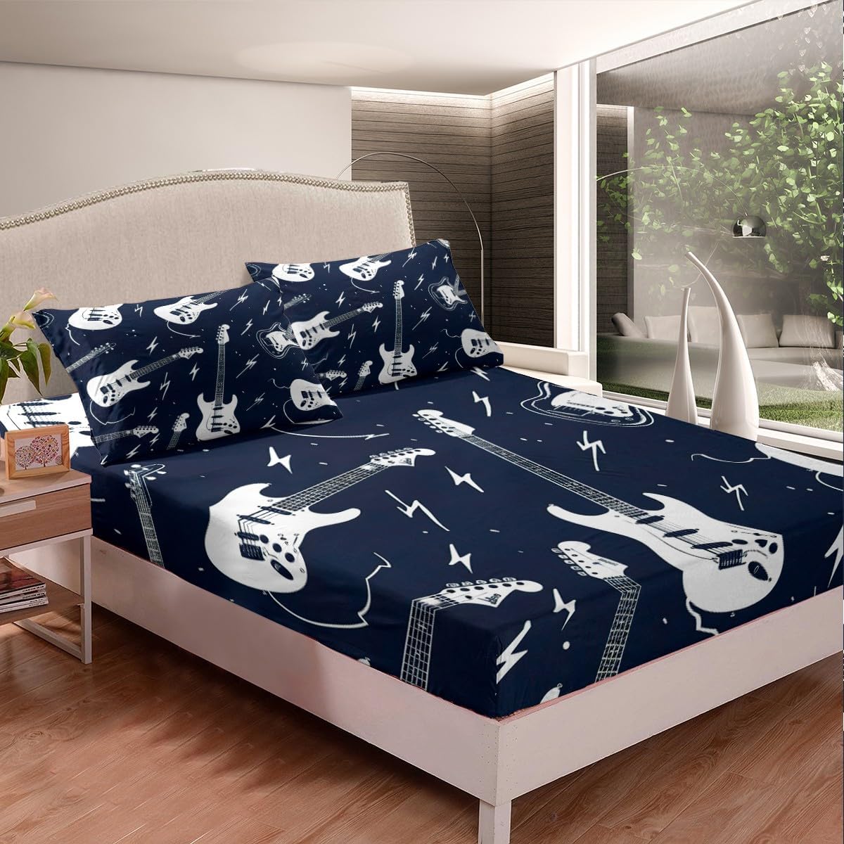 Rock your sleep with Guitar Themed Bedding Set!