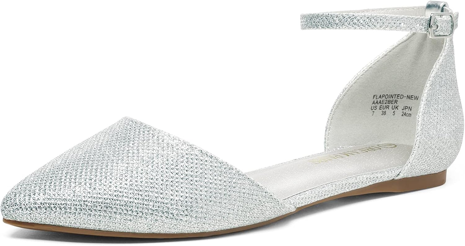 DREAM PAIRS Women's Casual D'Orsay Pointed Ballet Flats Shoes