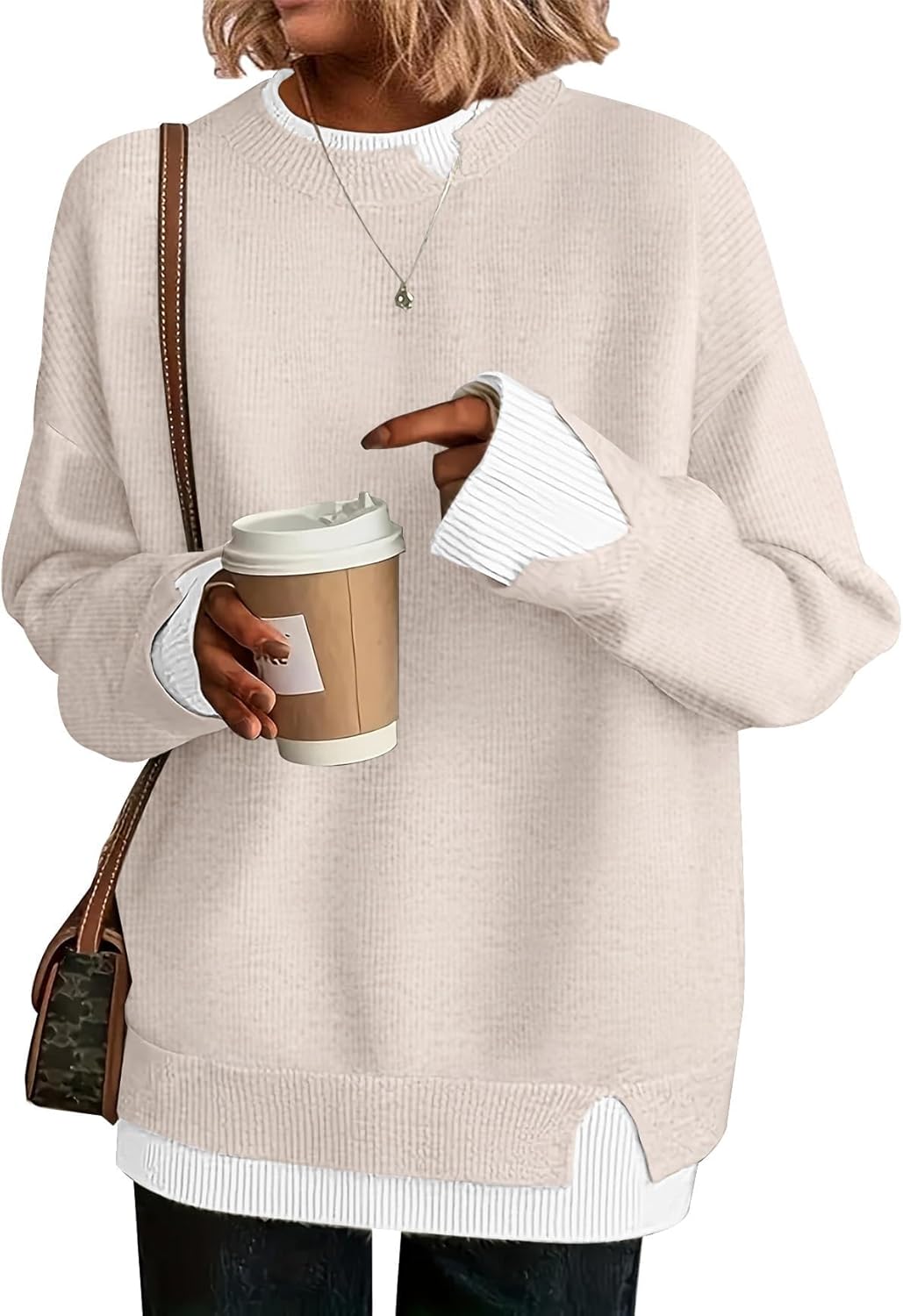 Disamer Womens Fall Sweaters Cozy Knit Pullover for Teachers