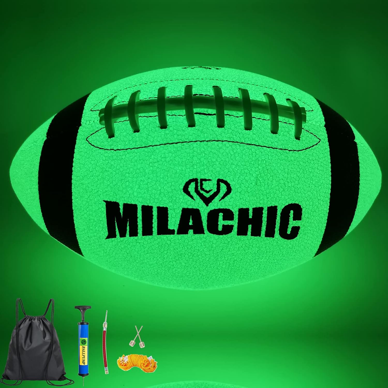 Glow in The Dark Football Size 9 & Youth Size 6 for Night Fun