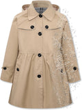 Girl's Lightweight Waterproof Hooded Trench Coat Raincoat - Stylish