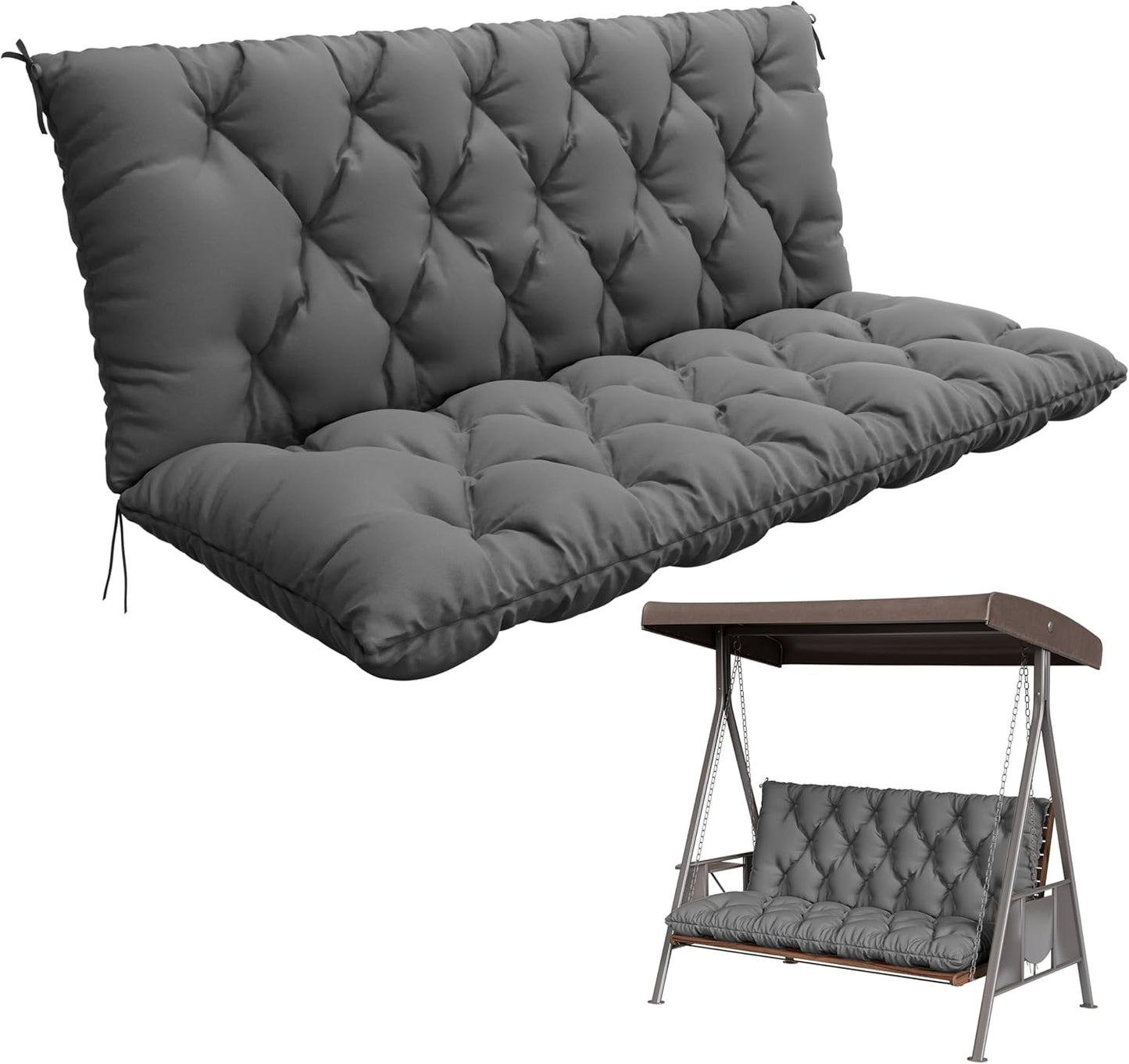 Porch Swing Cushion with Backrest for Outdoor Comfort and Style