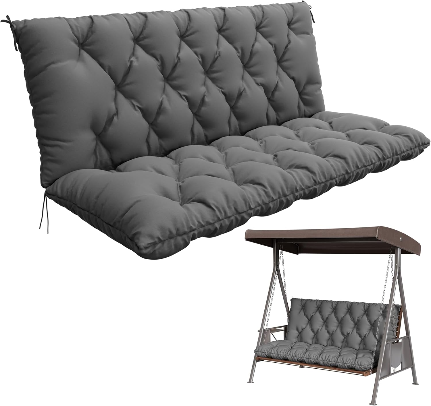 Porch Swing Cushion with Backrest for Outdoor Comfort and Style