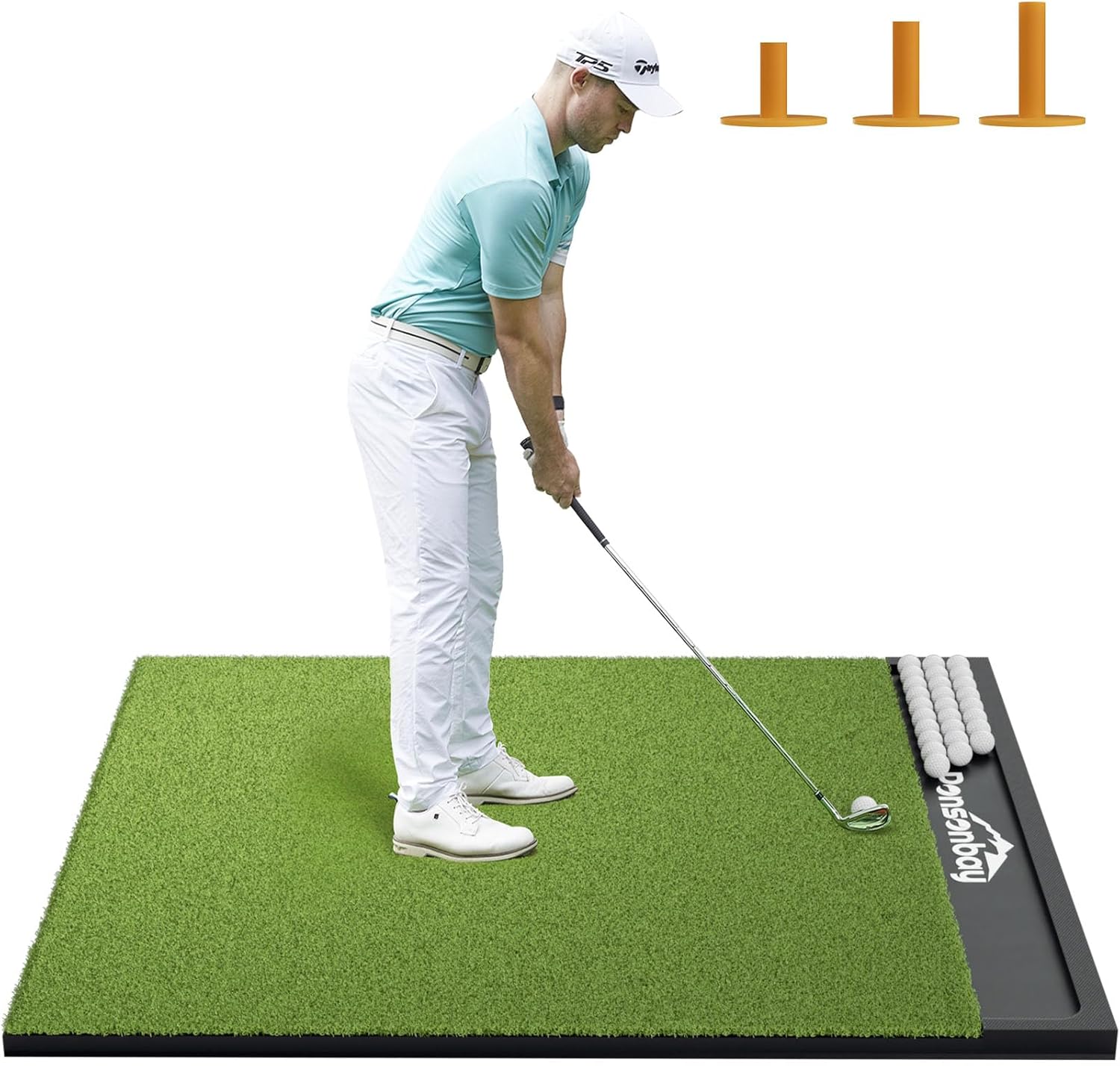 Premium Dual Size Golf Mat with Ball Tray - Perfect Indoor & Outdoor Practice